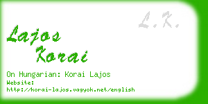 lajos korai business card